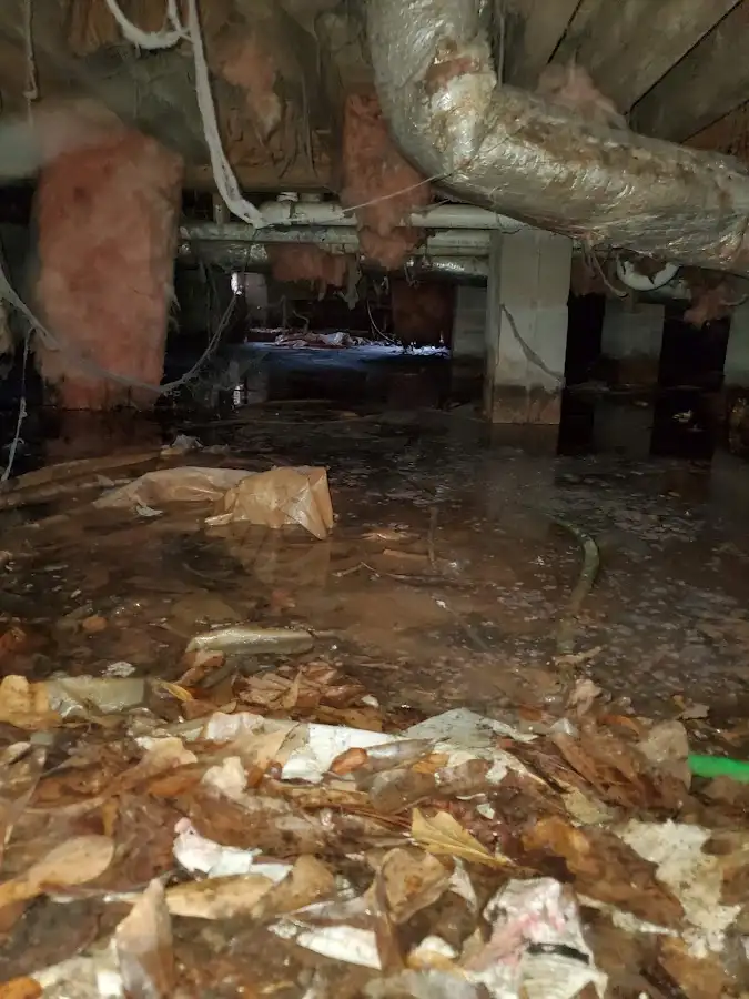 Crawl space flood assessment for Commercial Water Damage Restoration in Cape St. Claire